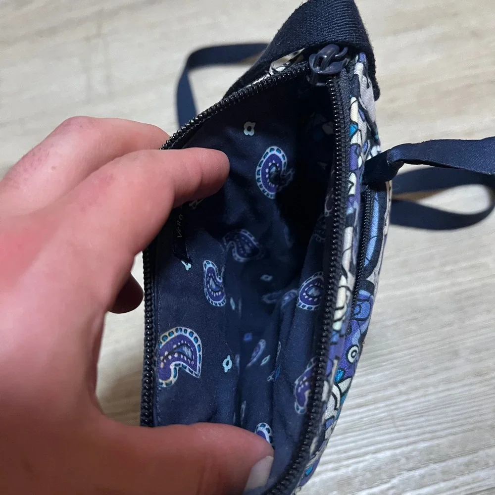 Vera Bradley Crossbody Bag Paisley Quilted Phone Shoulder Bag‎ Purse Blue Purple